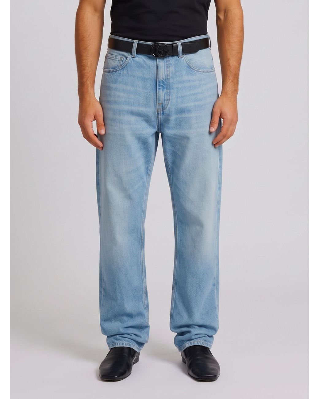 Gucci Blue Lightened Washed Denim Pants for men
