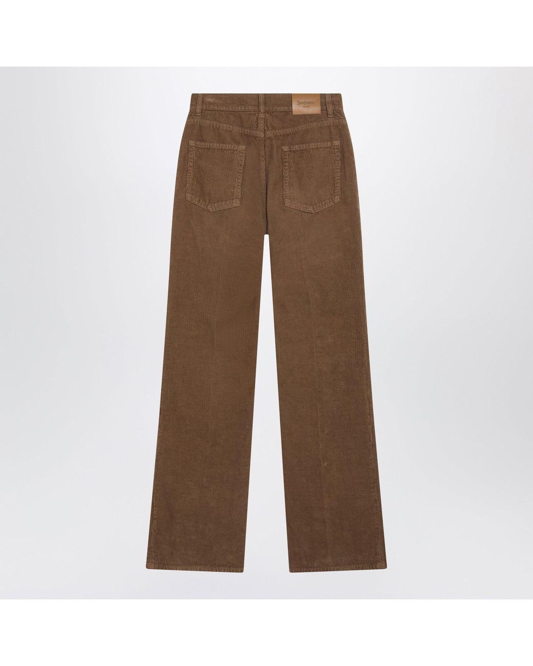 Saint Laurent Brown 1970S Fall Leaf Corduroy Trousers