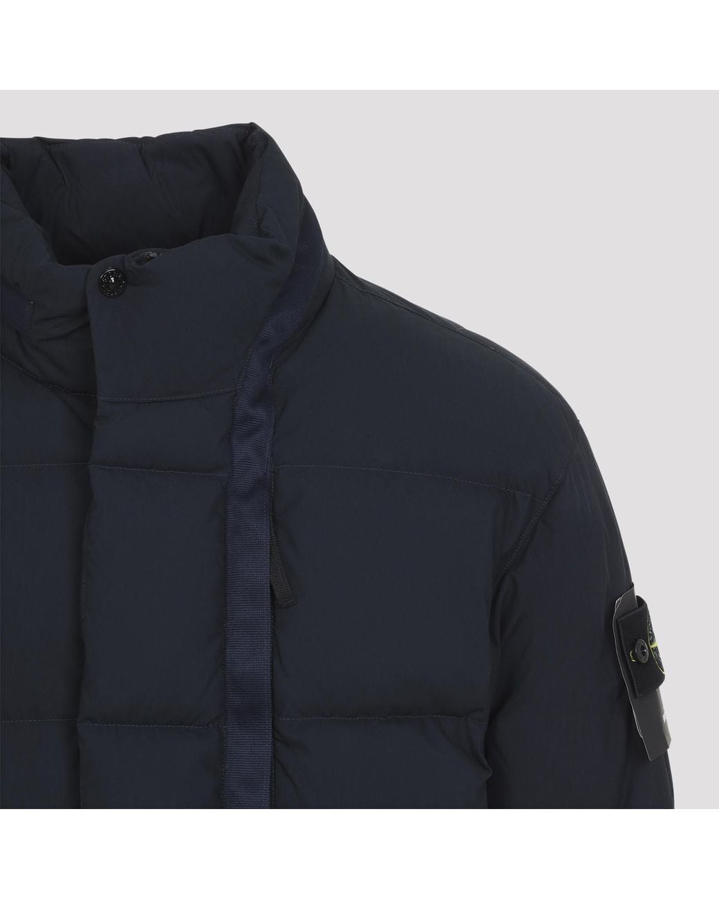 Stone Island Blue Down Jacket With Removable-Hood for men