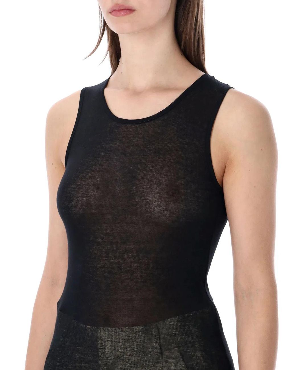 Soeur Blue Isis Sleeveless Sheer Cotton Top