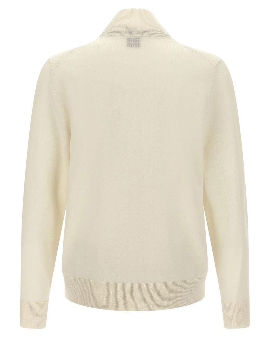 Boss White Shaved Knit Cardigan for men