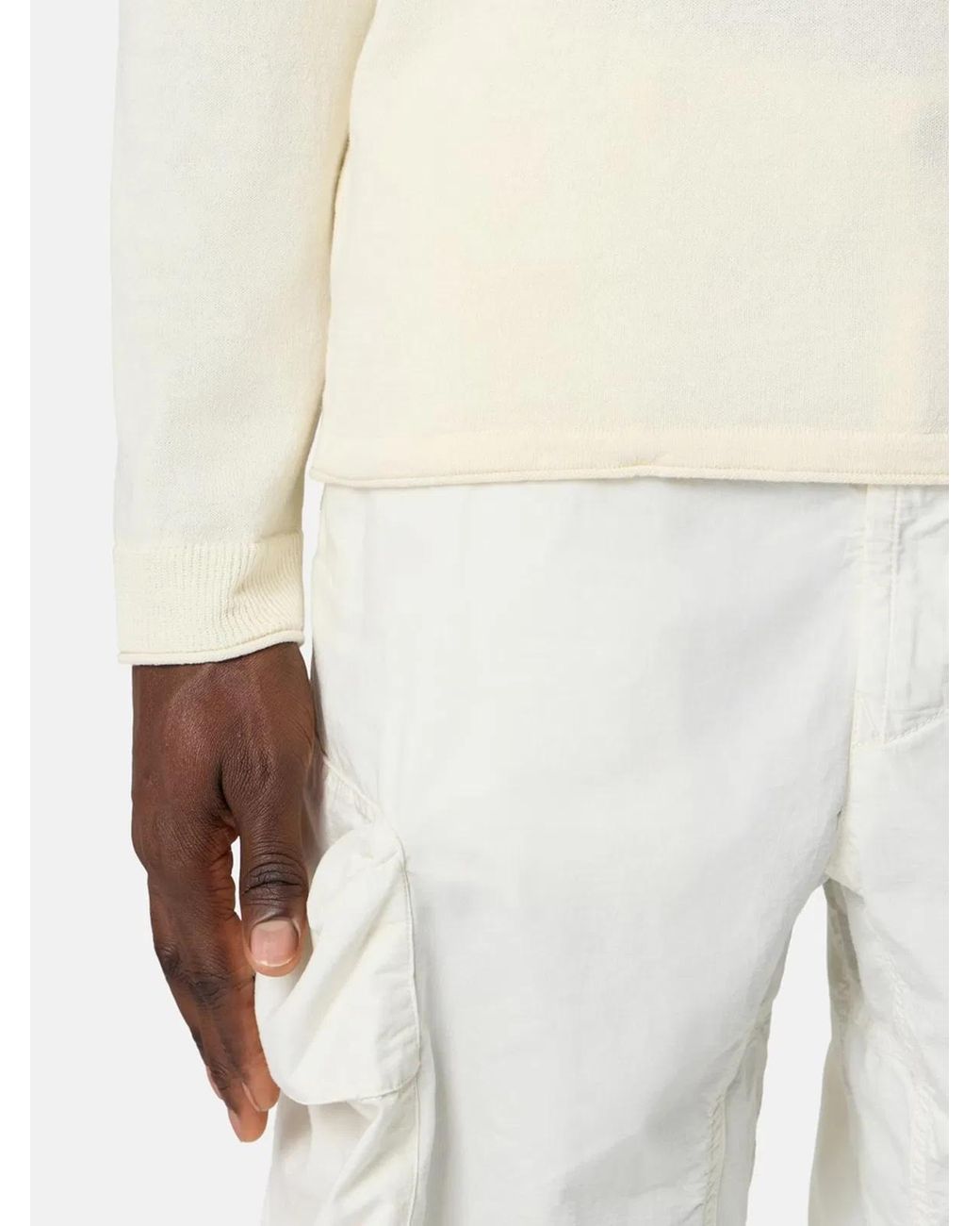 Stone Island White 5100062 Light Raw Hand Organic Cotton for men
