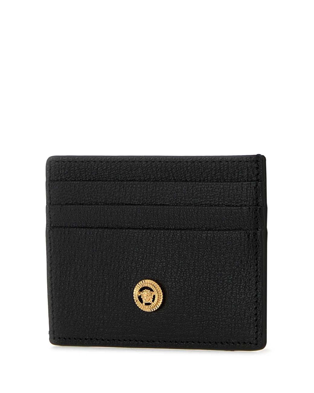 Versace Black Leather Medusa Biggie Card Holder for men