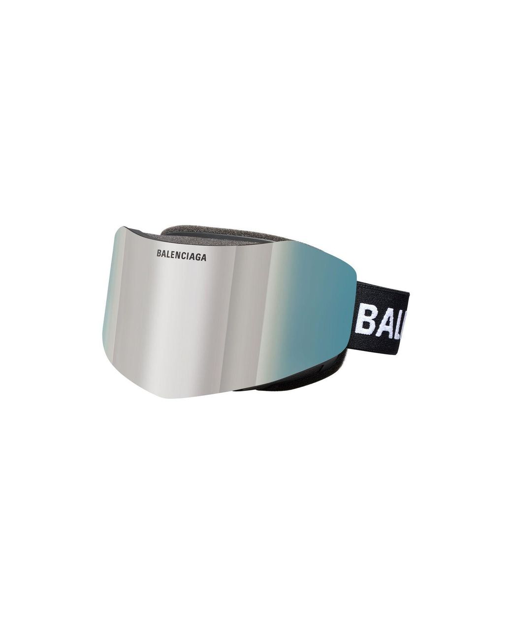 Balenciaga White Mirrored Ski Mask Sunglasses for men