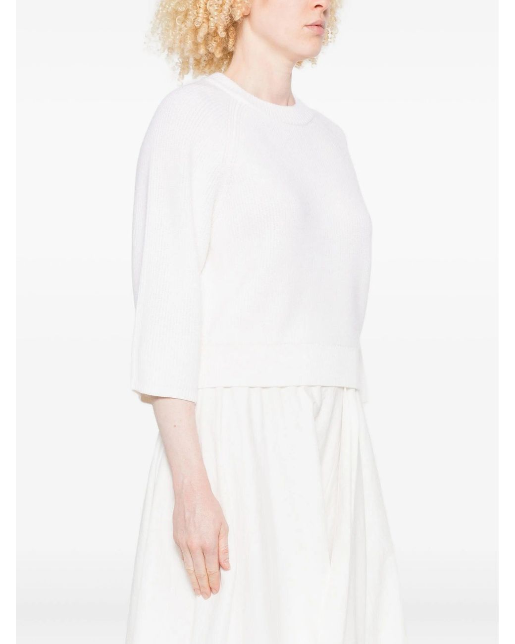Forte_forte White Giglio Merinos English Rib Crewneck