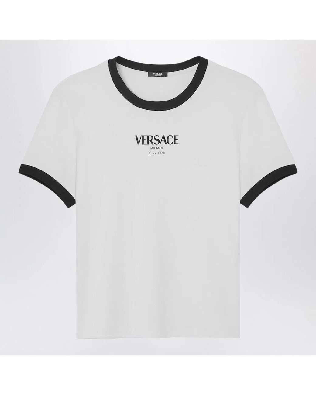 Versace White Stretch Viscose-Jersey T-Shirt