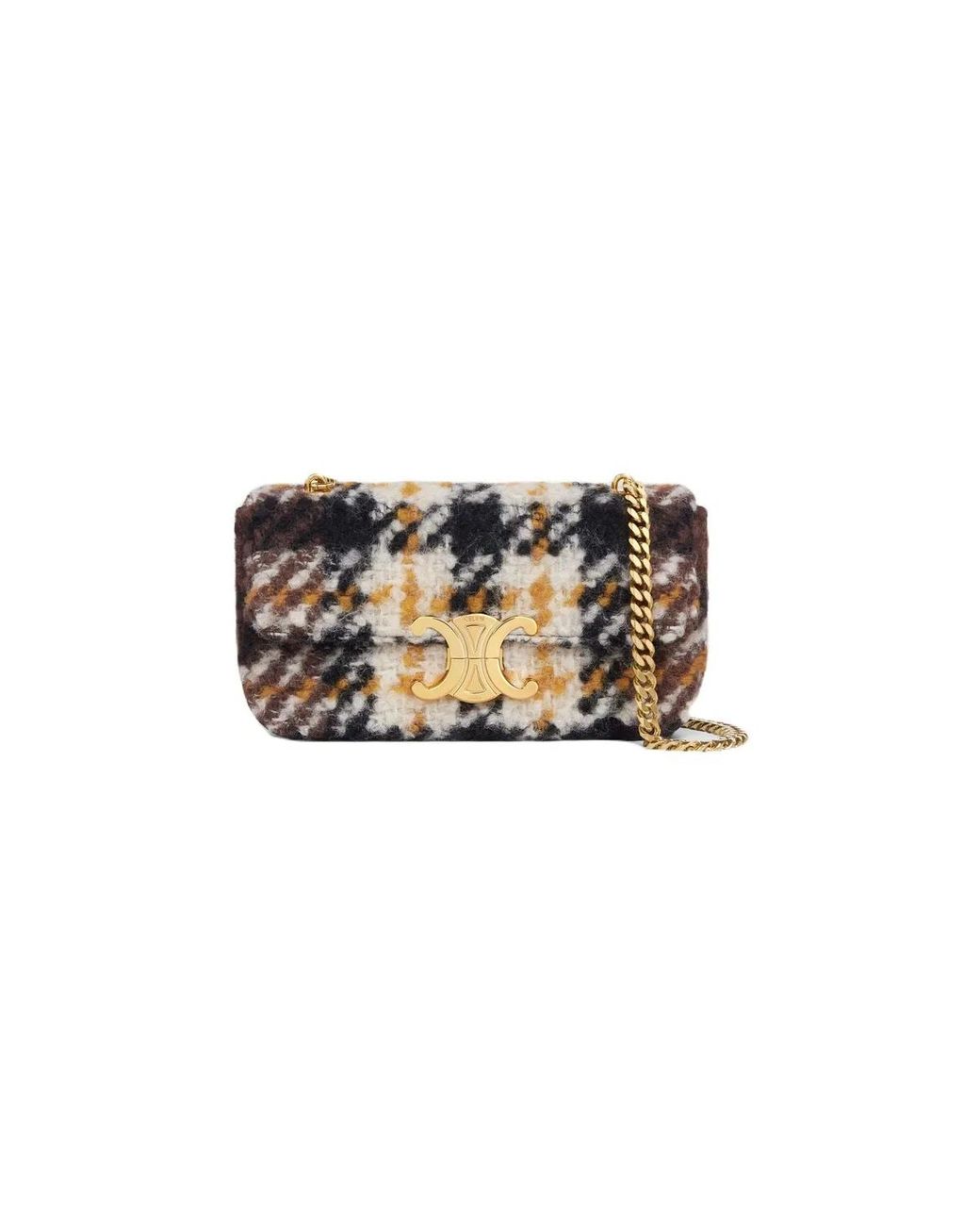 Céline Black Triomphe Shoulder Bag - Yellow/brw