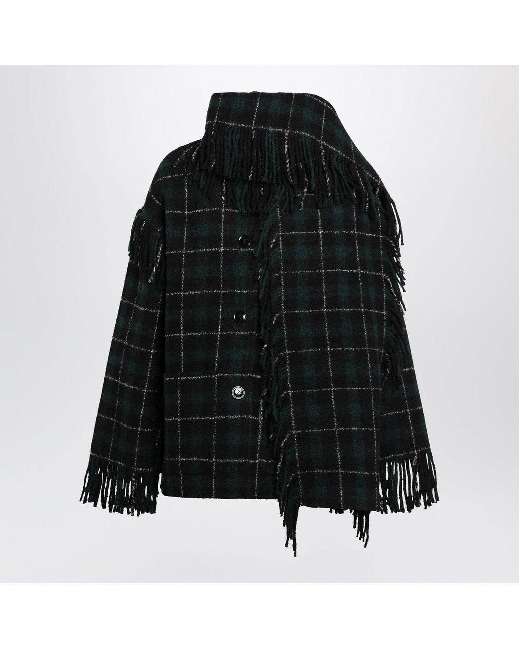 Totême Black Check Jacket With Scarf