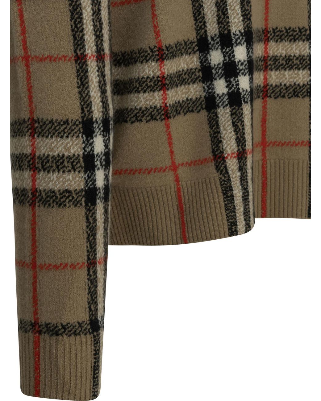 Burberry Green "Check" Crew-Neck Sweater for men