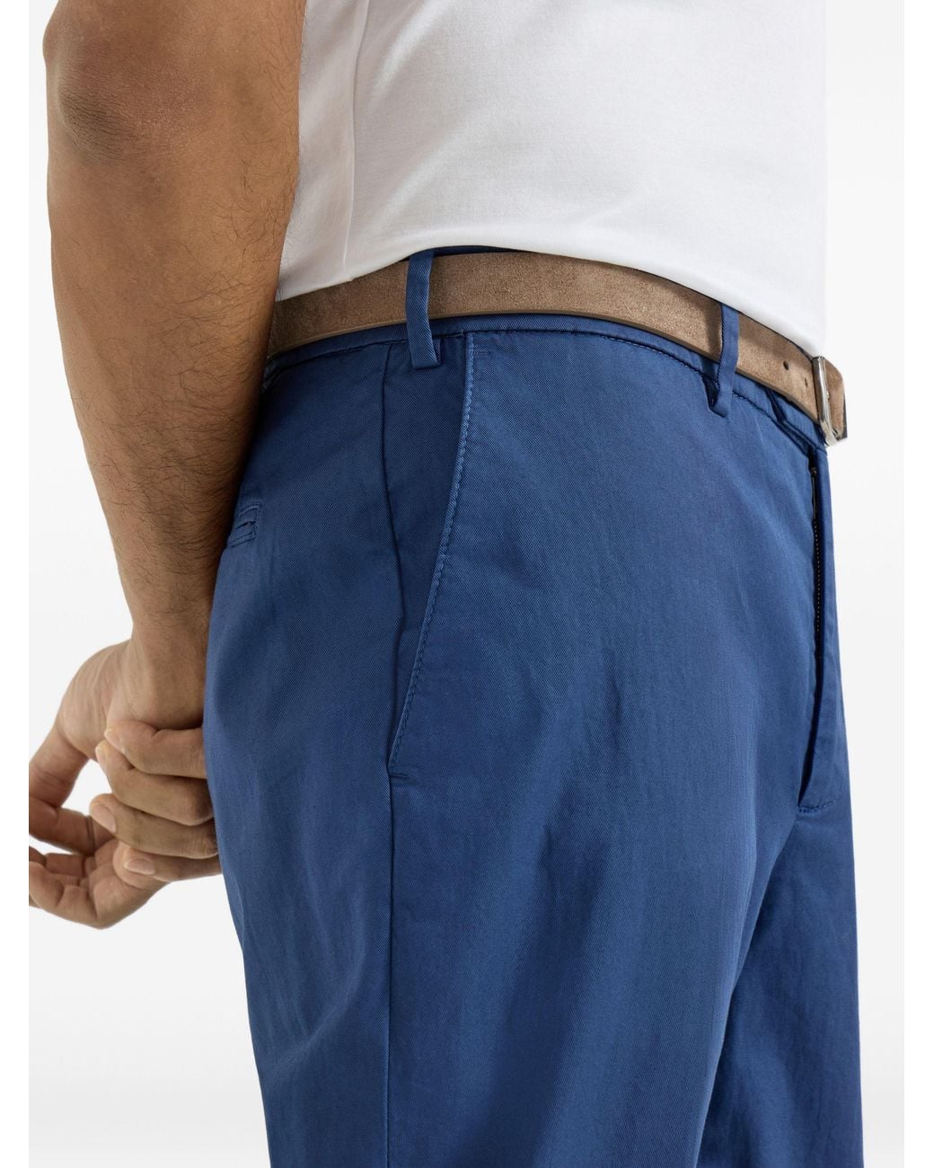 Brunello Cucinelli Blue Cotton Pants for men