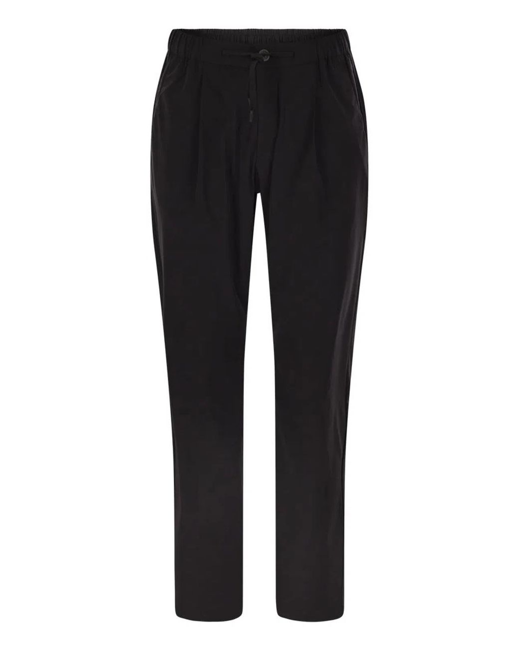 Herno Black Stretch Nylon Trousers for men