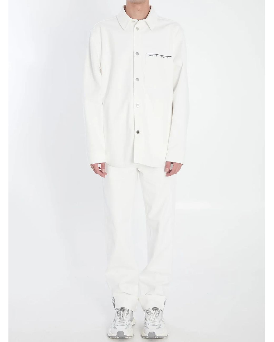 Gucci White Cotton Shirt for men