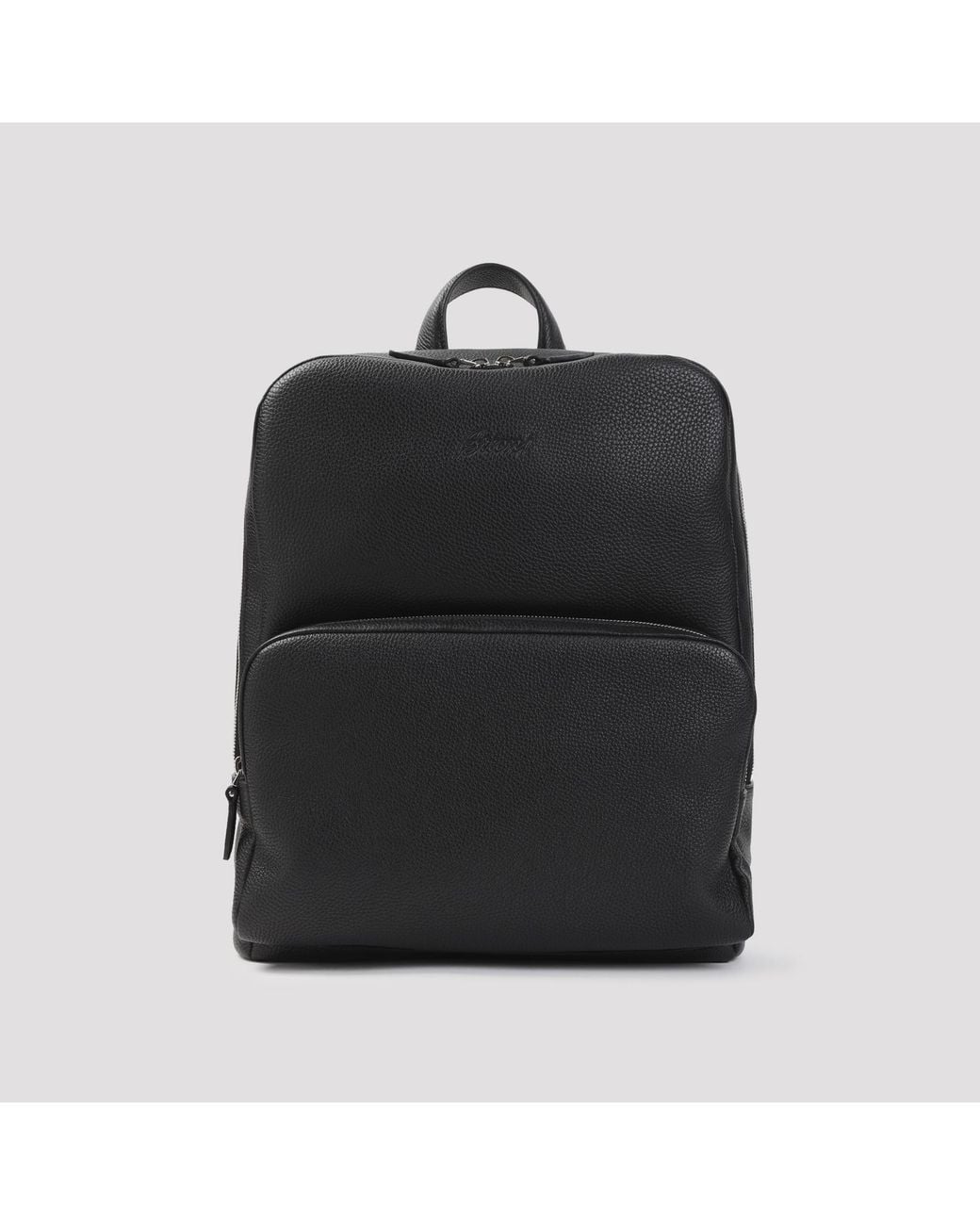 Brioni Black Zip Around Backpack for men