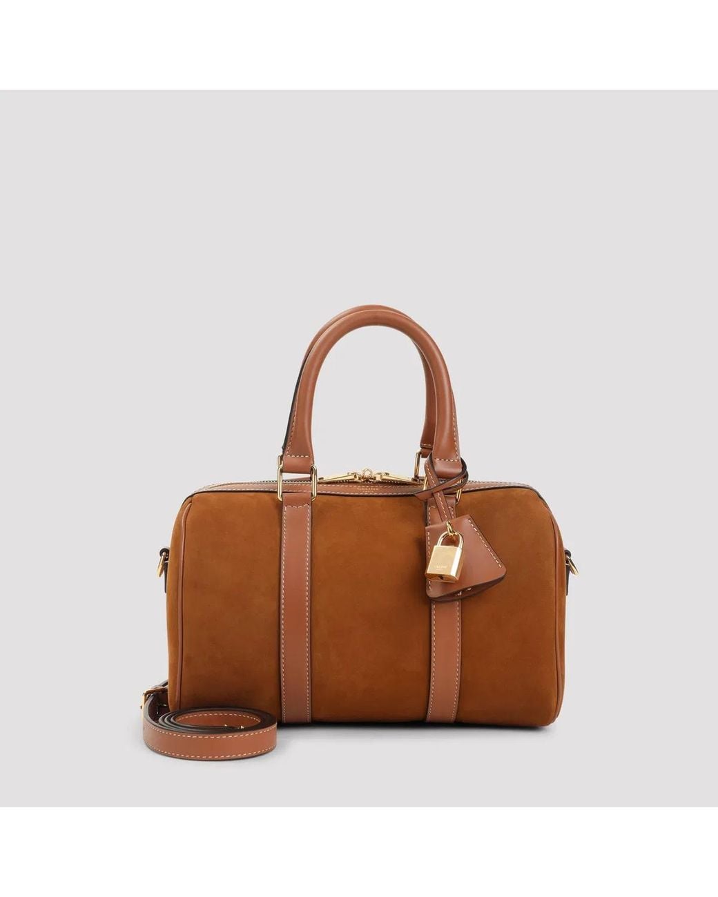 Céline Brown Medium Boston Suede Leather Shoulder Bag