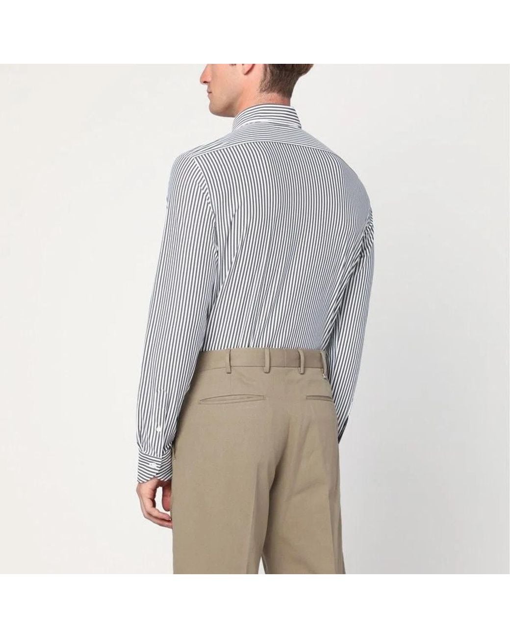 Xacus Gray Striped Active Twill Shirt for men