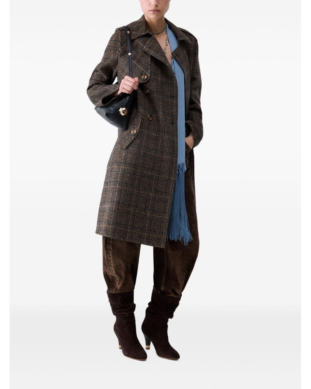Liu Jo Natural Check Cotton Coat