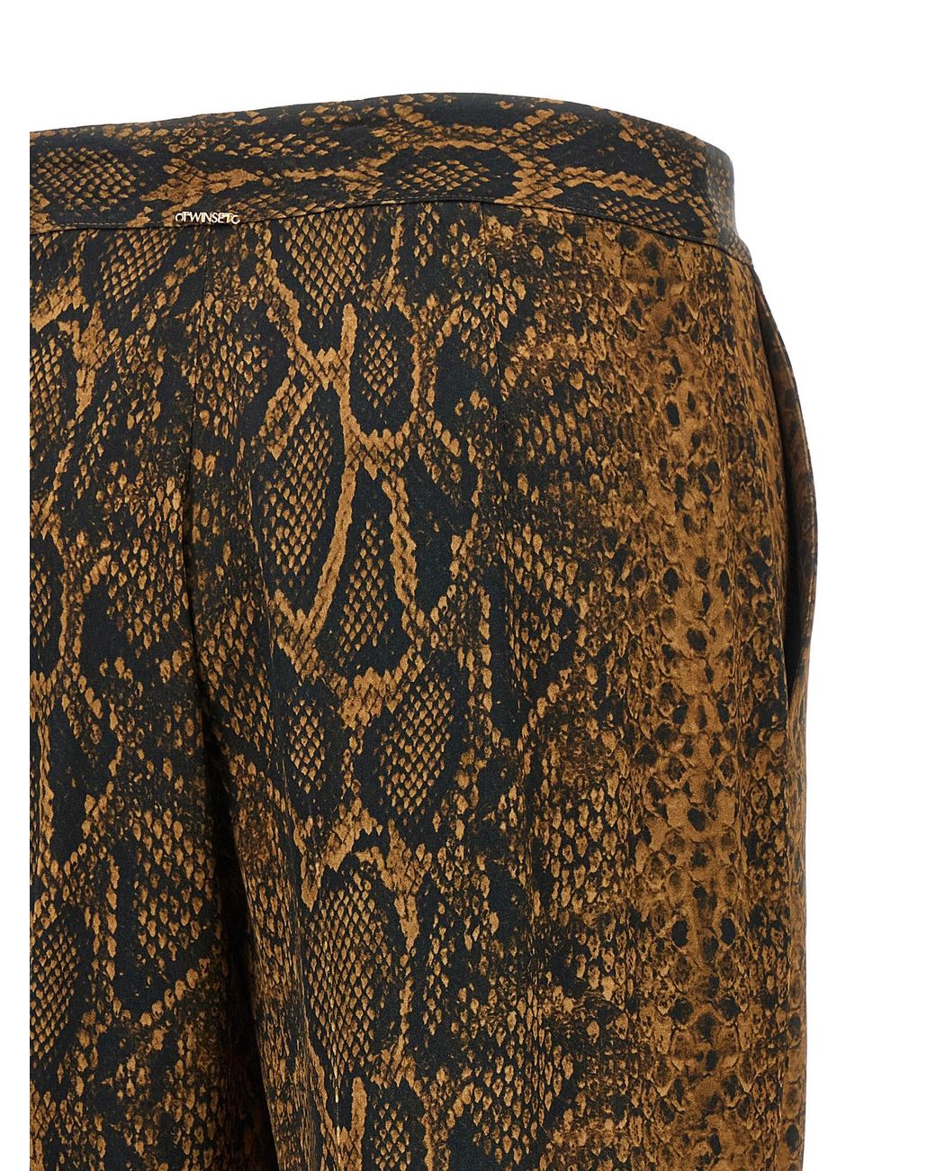 Twinset Brown Twin Set Python Print Pants