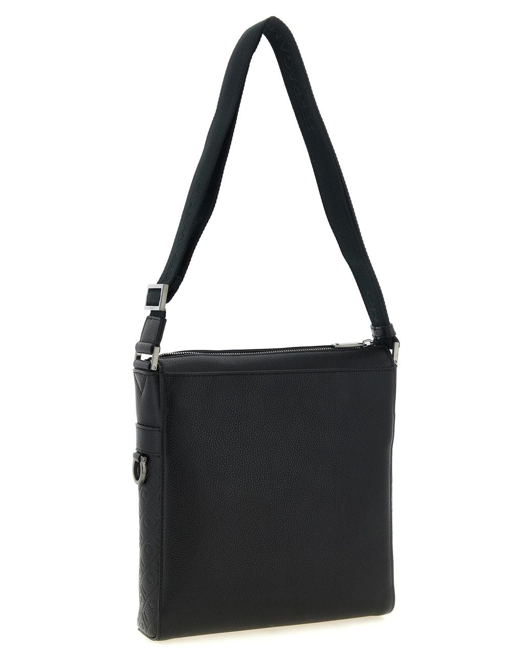Ferragamo Black Monogram' Messenger Crossbody Bag for men