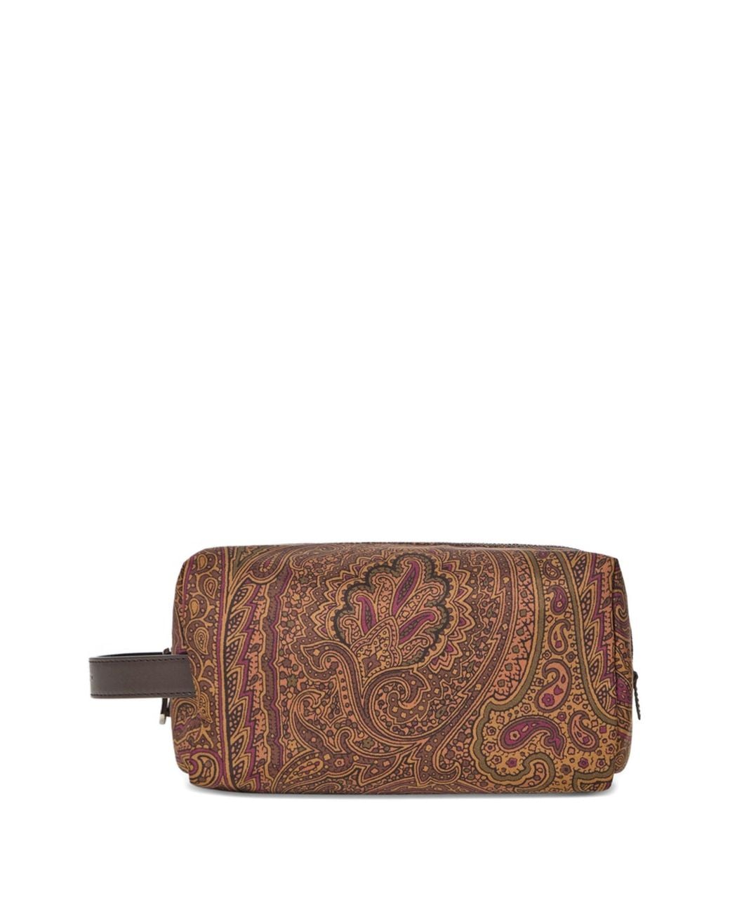 Etro Brown Medium Arnica Paisley-Print Wash Bag for men