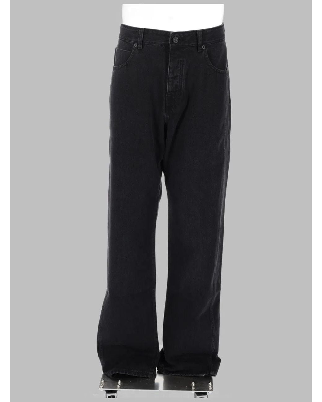 Balmain Black Jeans Wide Fit Cotton for men