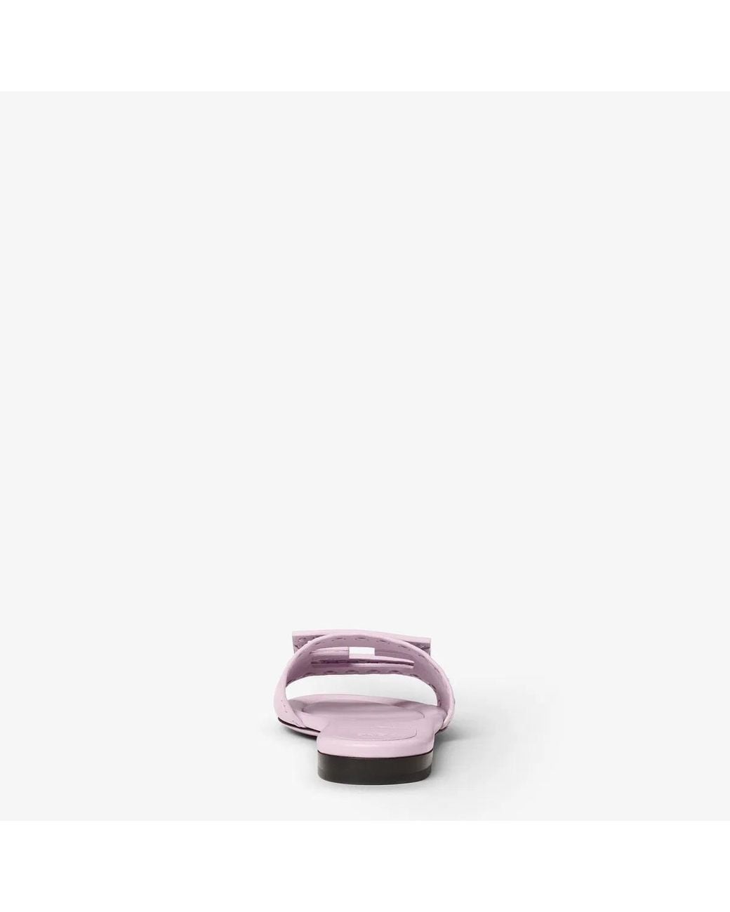 Fendi Pink Baguette Leather Flat Sandals