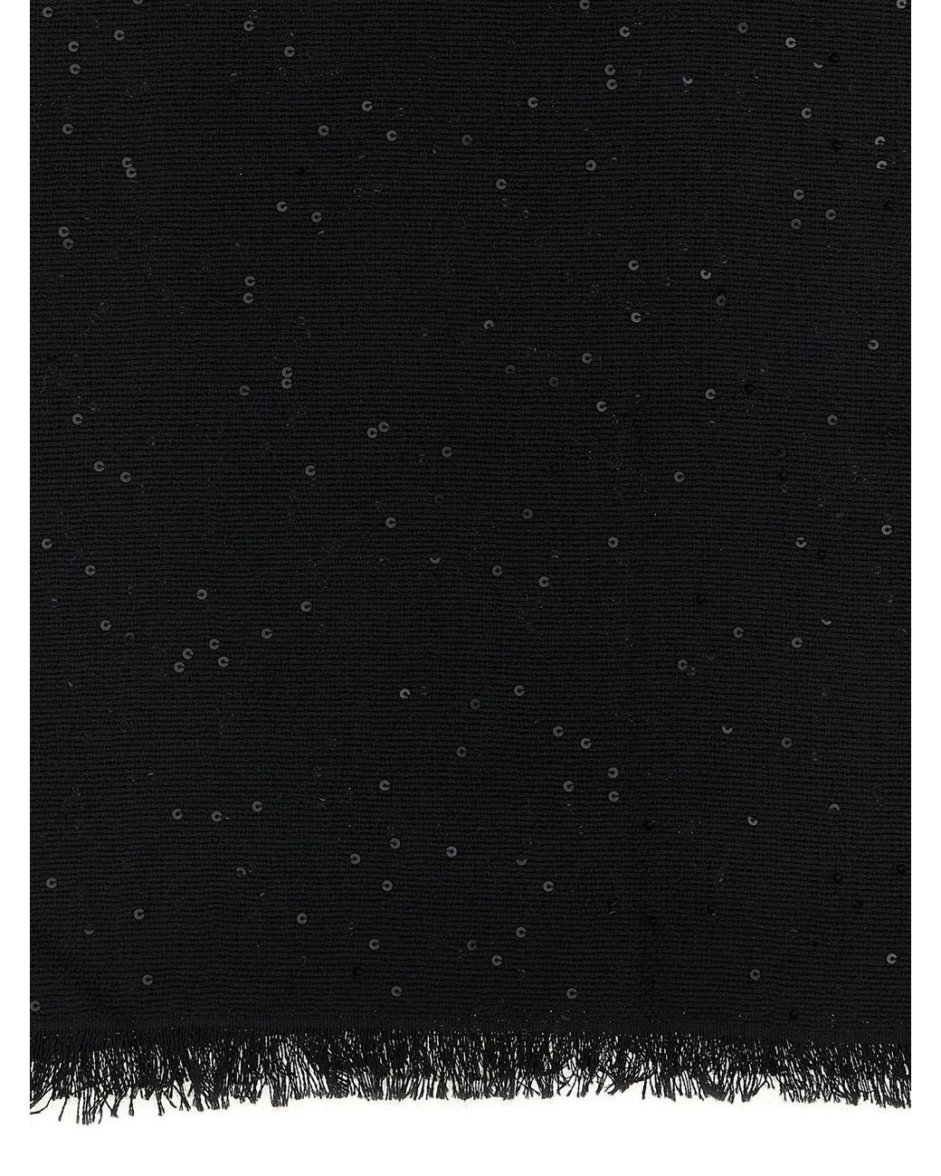 Brunello Cucinelli Black 'Diamante' Scarf