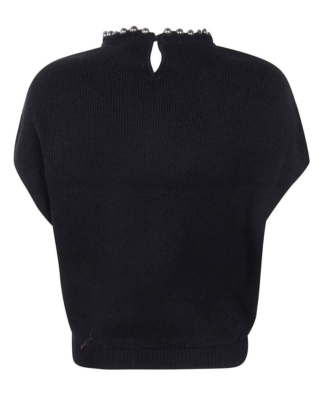 Emporio Armani Blue Kimono Sweater With Pearl