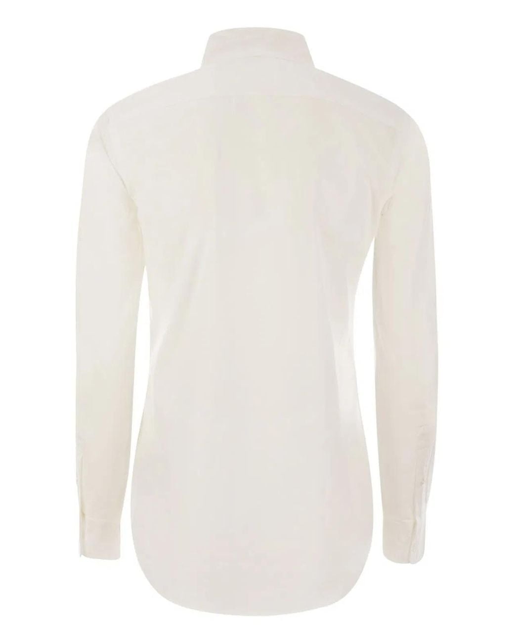 Polo Ralph Lauren White Ls Brkn St Long Sleeve Button Front Shirt