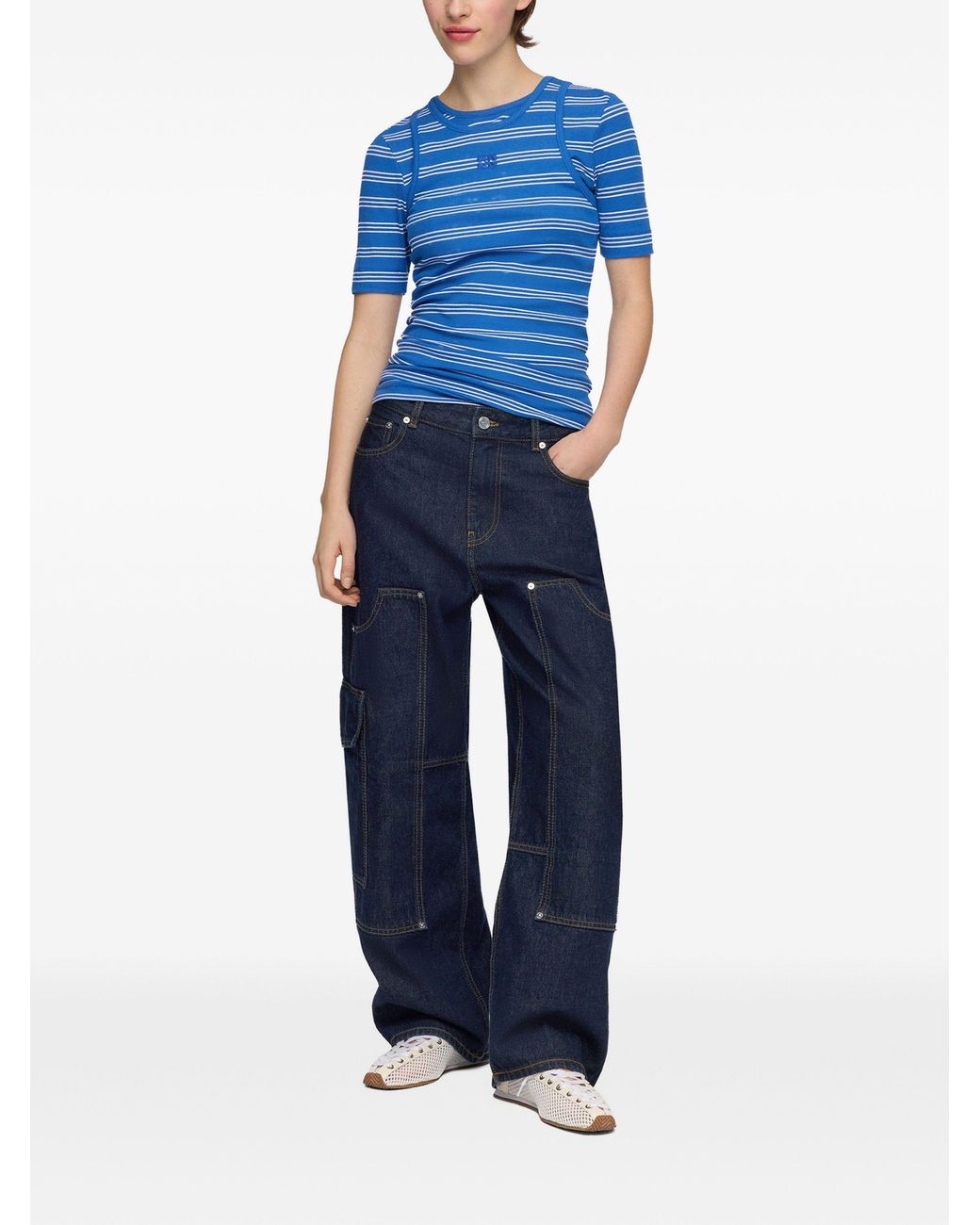 Ganni Blue Cotton Denim Jeans