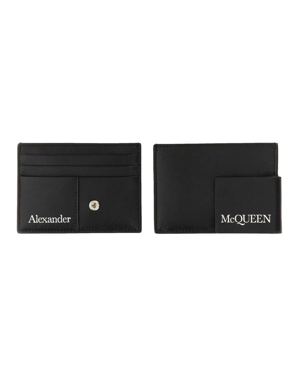 McQueen Black Card Holder With Logo for men