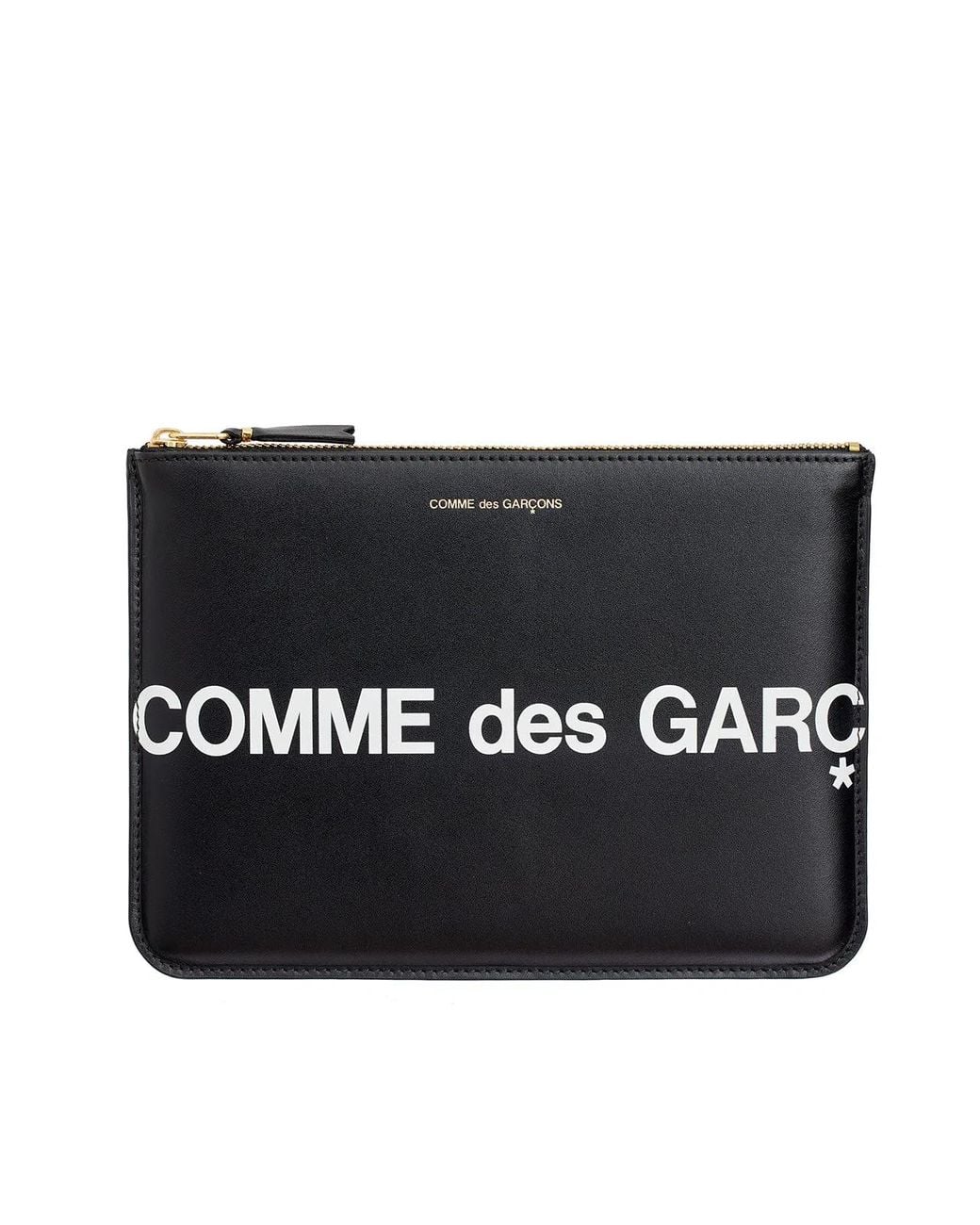 Comme des Garçons Black Wallet Medium Logo Leather Pouch for men