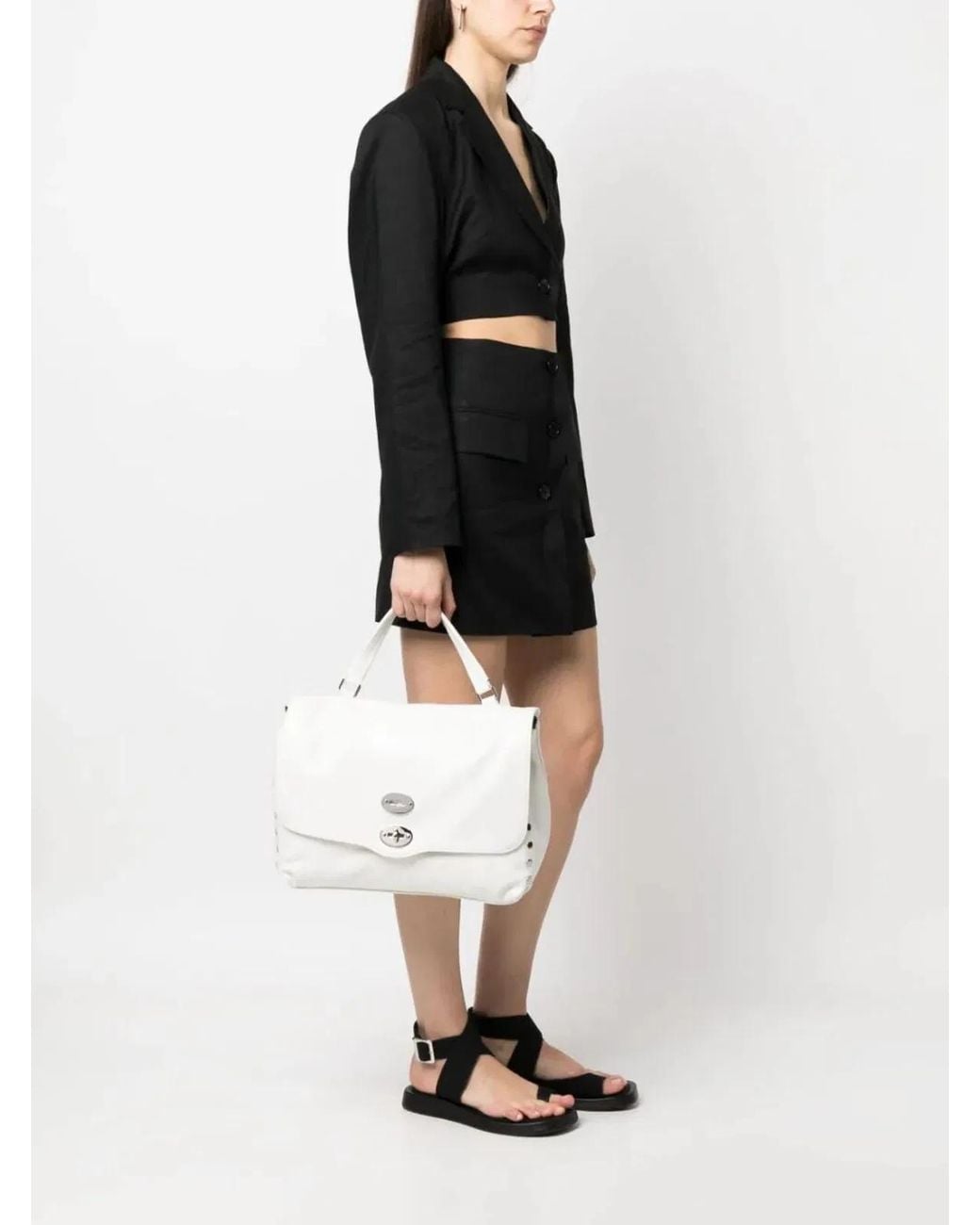 Zanellato White Medium Postina Daily Giorno Bag
