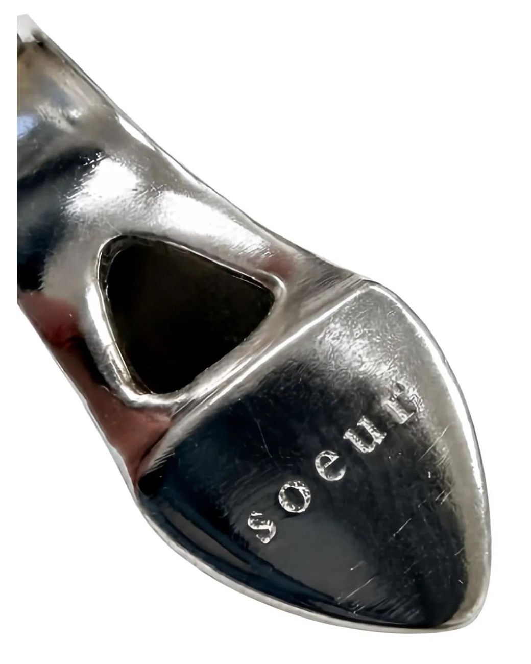 Soeur Black Polished Drop Engraved Bijoux