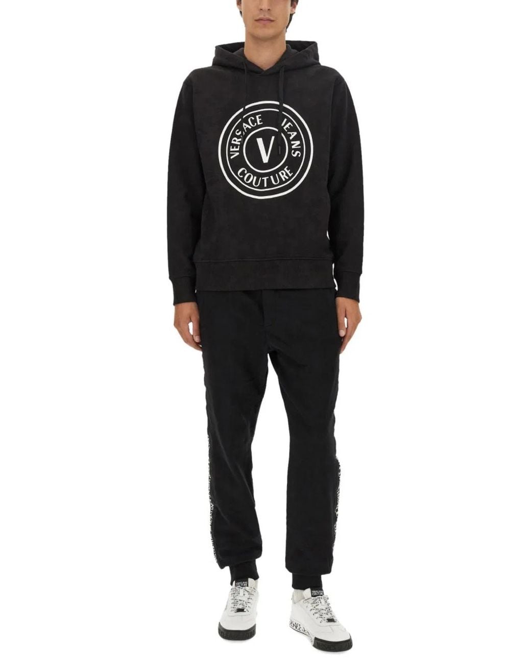 Versace Jeans Couture Black Sweatshirt With Logo for men