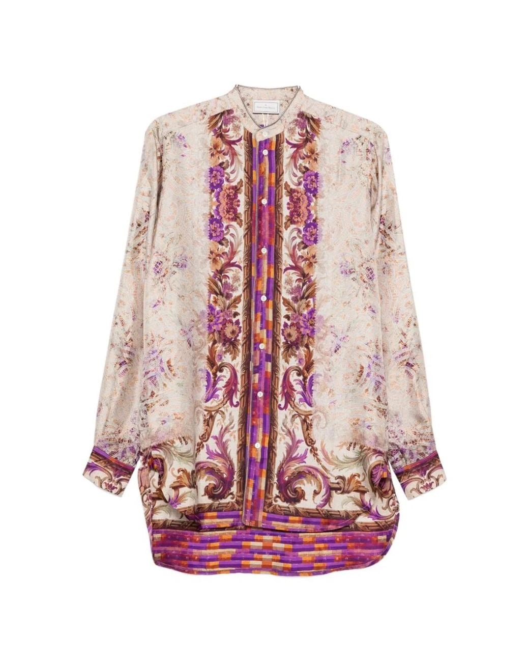 Pierre Louis Mascia Pink Printed Silk Shirt