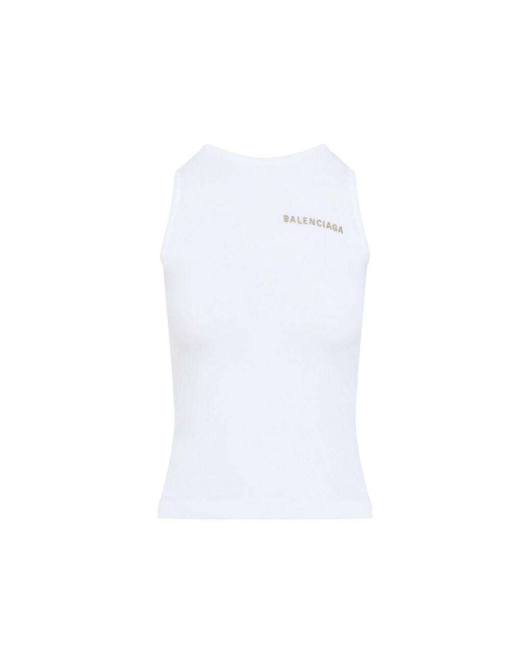 Balenciaga White Logo Tank Top