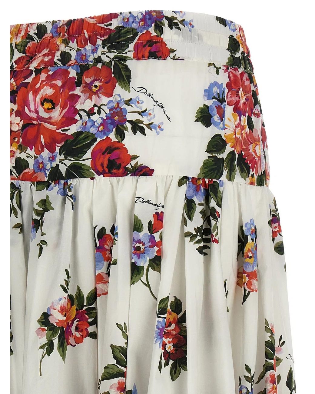 Dolce & Gabbana White Dolce & Gabbana 'Mazzo Di Fiori' Skirt