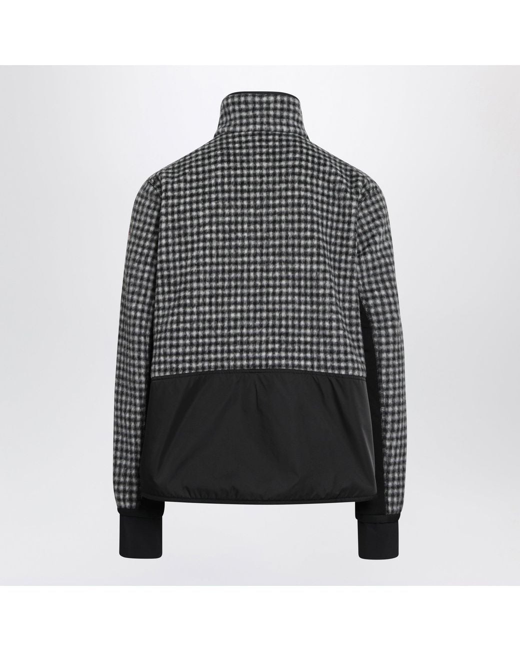 Moncler Black Gingham Zip-Up Fleece for men