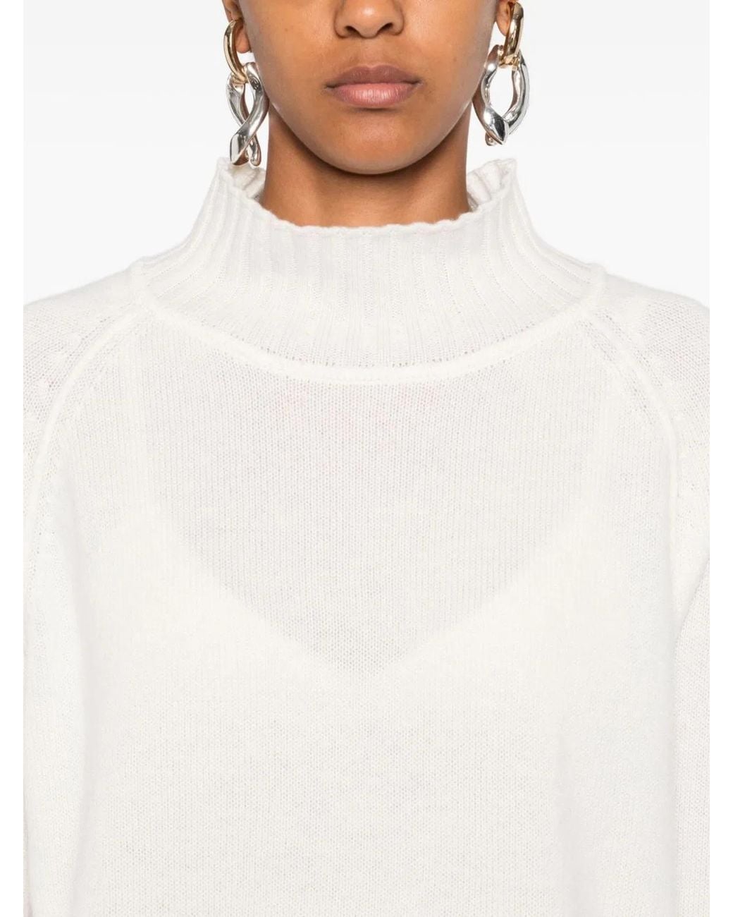 Be You White Cashmere Turtle-Neck Sweater
