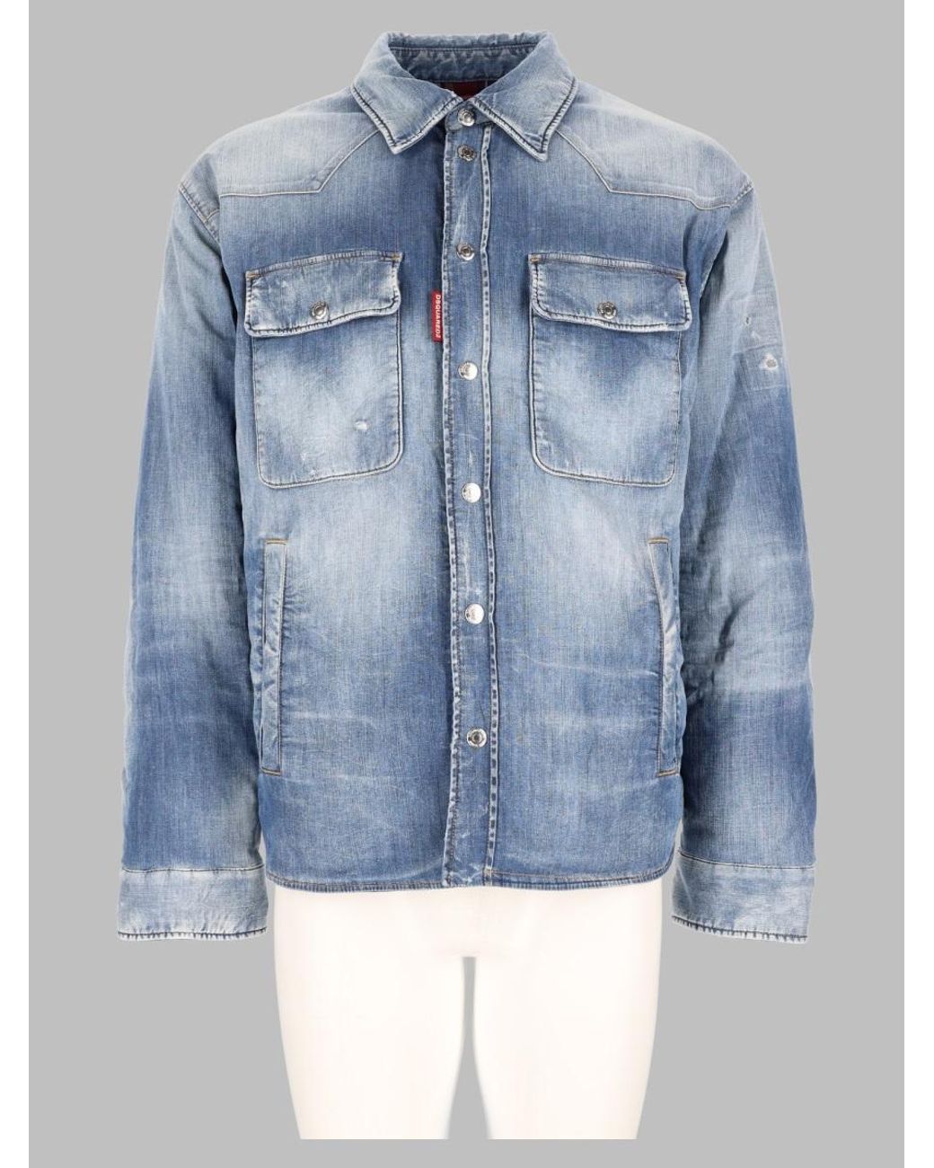 DSquared² Blue Stretch Shirt for men