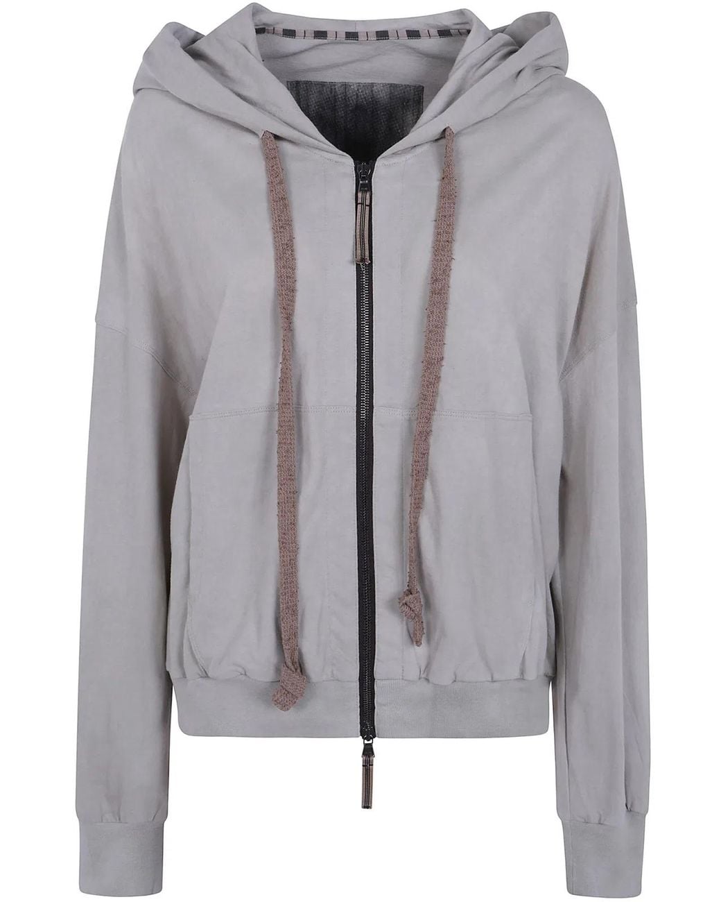 Ziggy Chen Gray Cropped Full Zip Hoodie