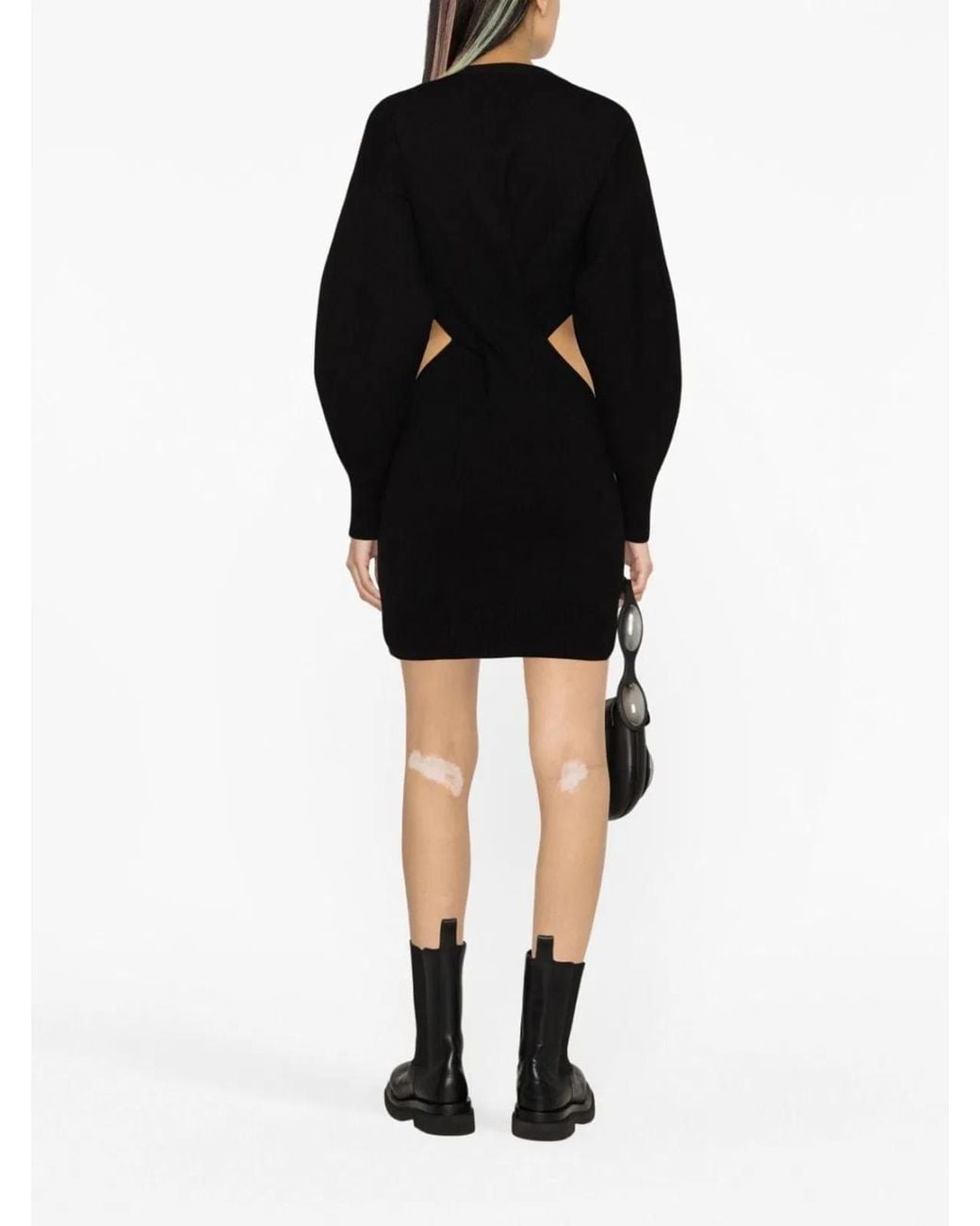 McQueen Black Wool Mini Dress
