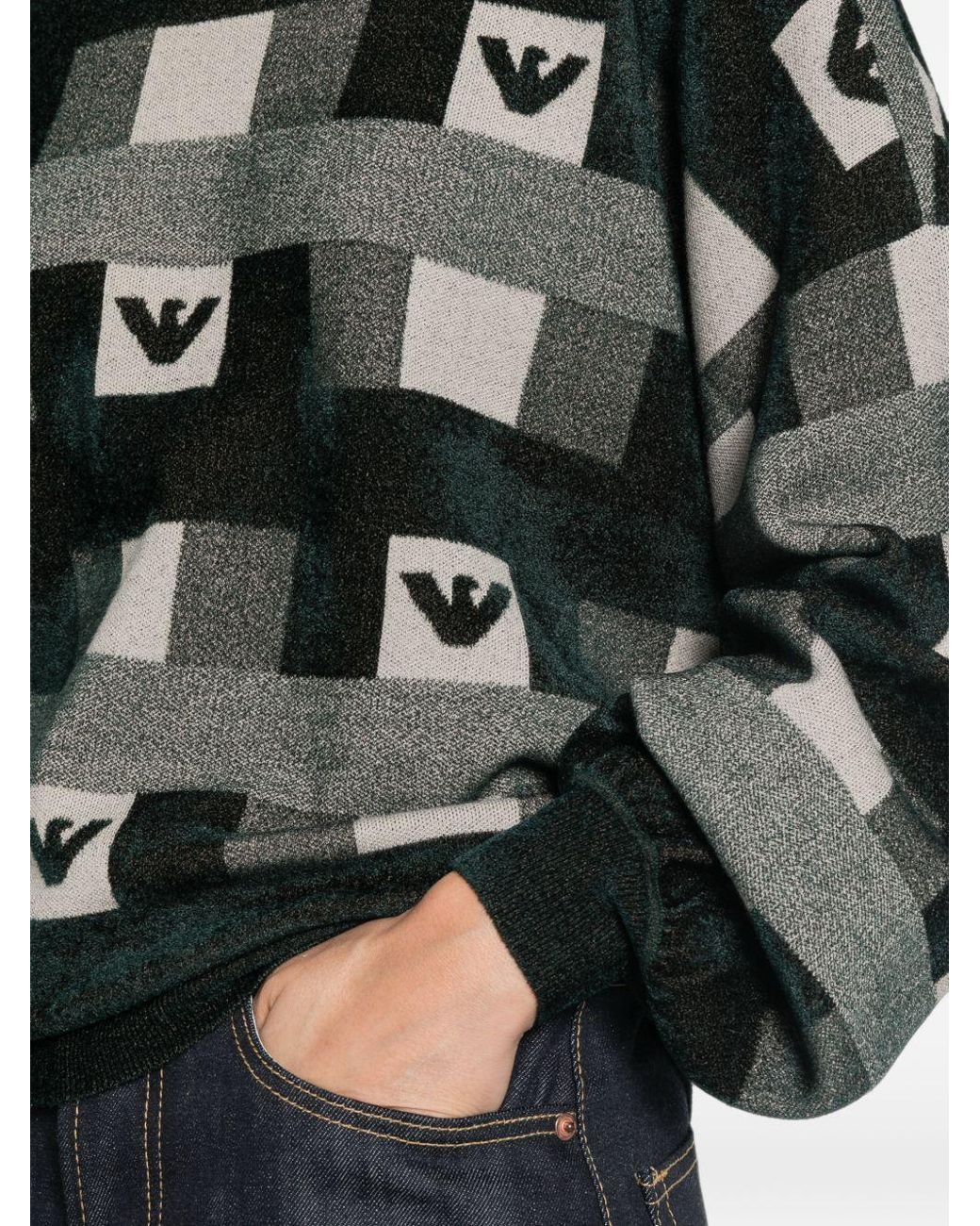 Emporio Armani Black Logo Creweneck Sweater