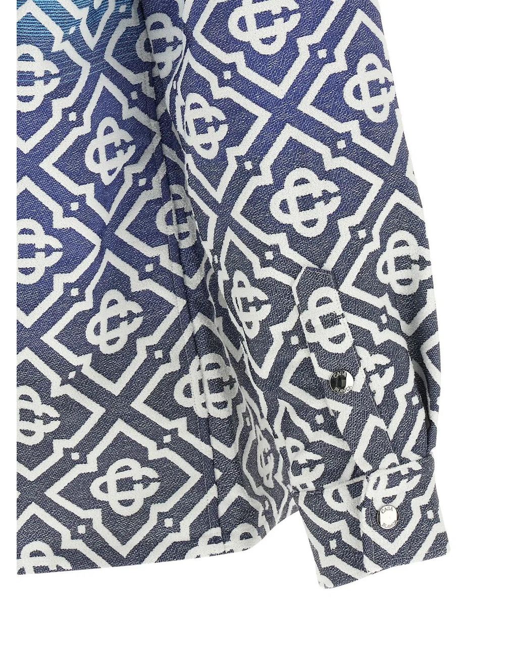 Casablanca Blue Cotton Shell Jacket for men