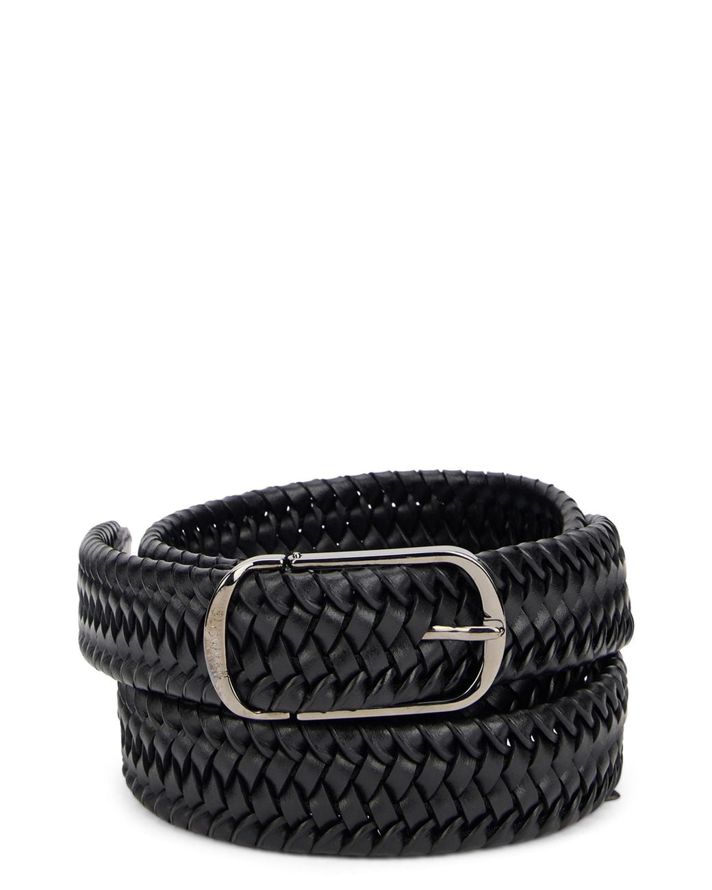 Slowear Black Woven Leather Belt for men