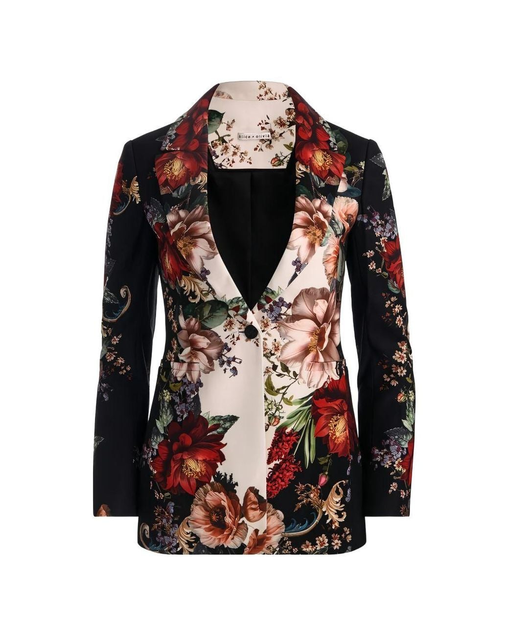 Alice + Olivia Black Breann Single-Breasted Blazer Jacket