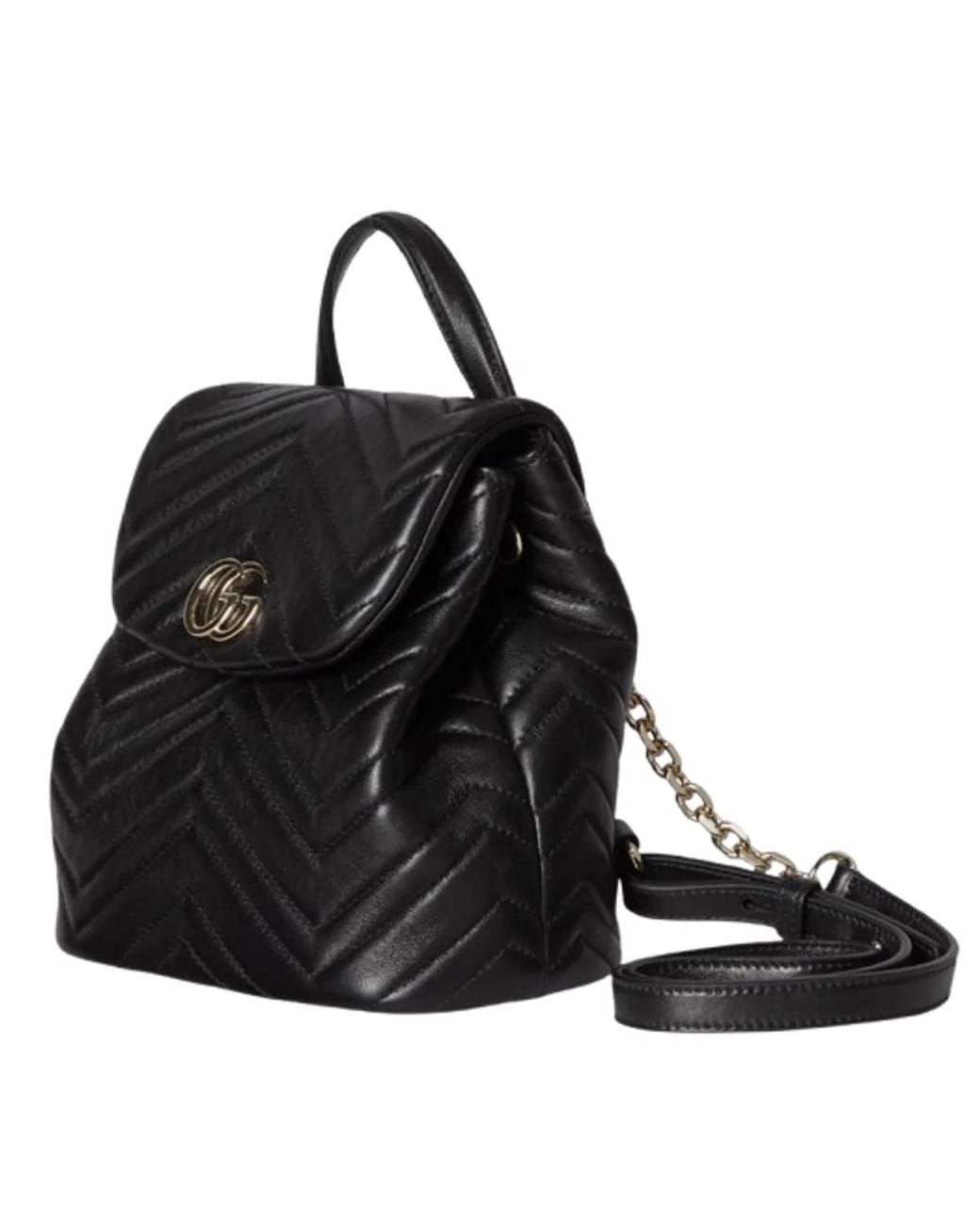 Gucci Black Gg Marmont Mini Backpack