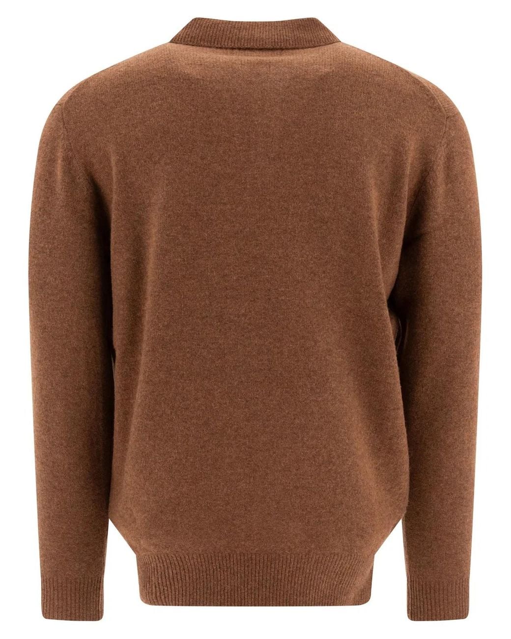 Beams Plus Brown Wool Polo Shirt for men