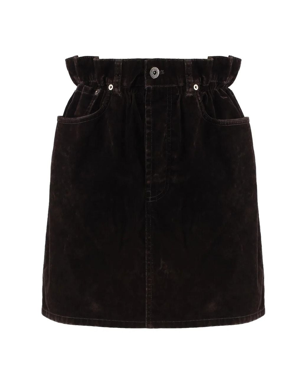 Miu Miu Black Solid Mini Skirt