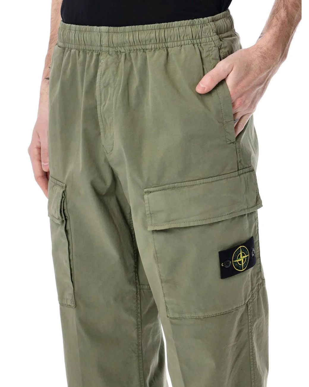 Stone Island Green Cargo Jogging Pants for men